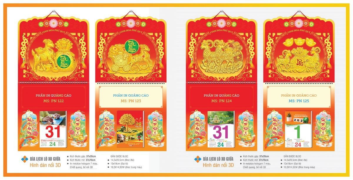 Bìa Lịch Treo Gắn Bloc TPNBIA18 In Logo Doanh Nghiệp Giá Xưởng