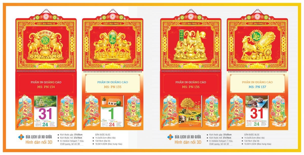 Bìa Lịch Treo Gắn Bloc TPNBIA21 In Logo Doanh Nghiệp Giá Xưởng