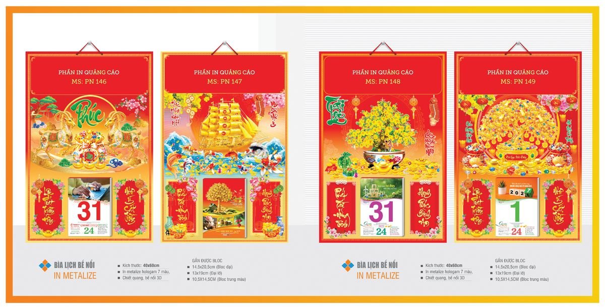 Bìa Lịch Treo Gắn Bloc TPNBIA24 In Logo Doanh Nghiệp Giá Xưởng