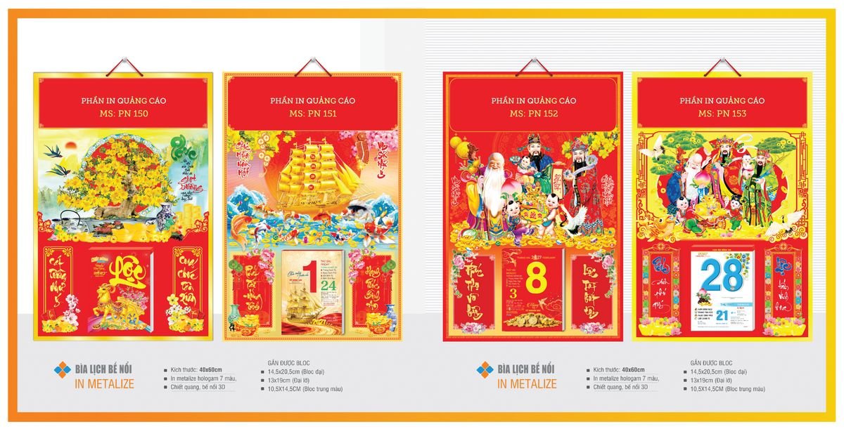 Bìa Lịch Treo Gắn Bloc TPNBIA25 In Logo Doanh Nghiệp Giá Xưởng