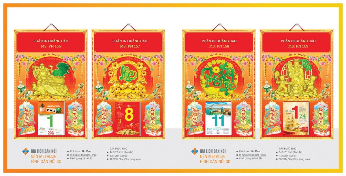 Bìa Lịch Treo Gắn Bloc TPNBIA29 In Logo Doanh Nghiệp Giá Xưởng