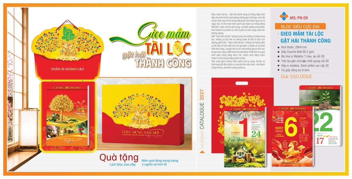 Lịch Bloc TPN 2027 TPNBLOC11 In Logo Doanh Nghiệp Giá Xưởng