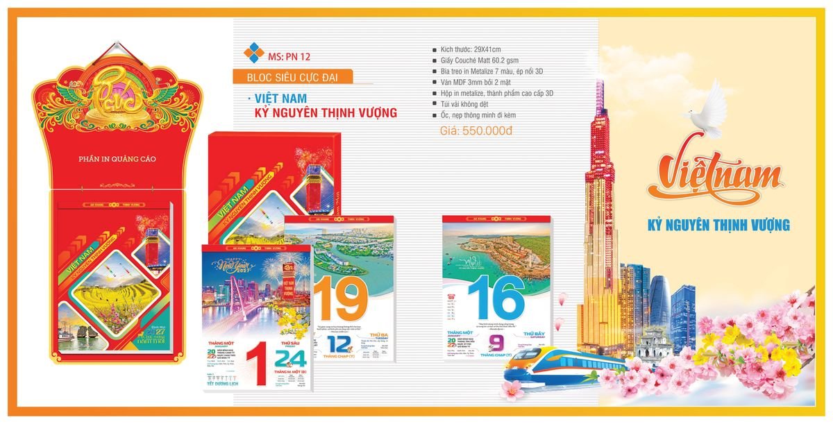 Lịch Bloc TPN 2027 TPNBLOC14 In Logo Doanh Nghiệp Giá Xưởng