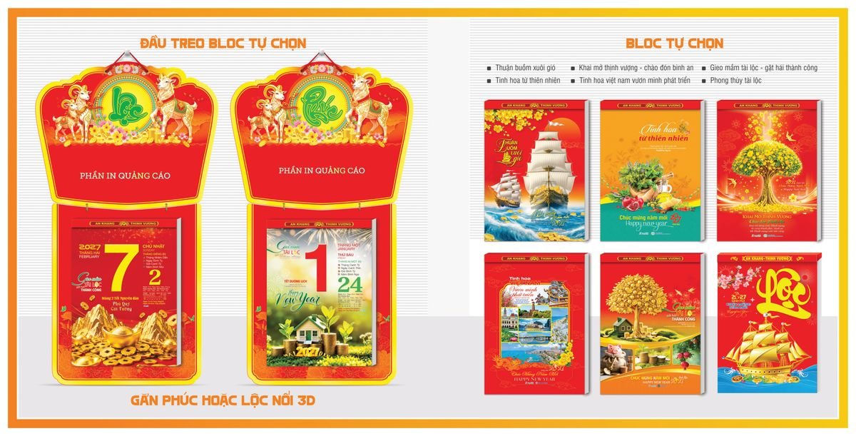 Lịch Bloc TPN 2027 TPNBLOC51 In Logo Doanh Nghiệp Giá Xưởng
