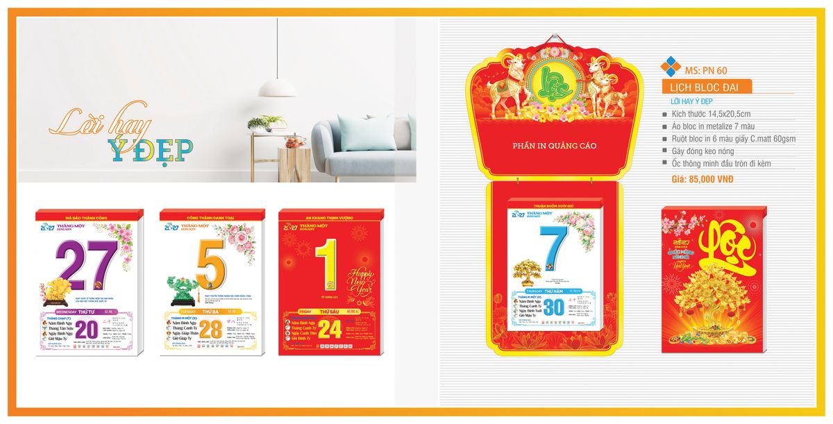 Lịch Bloc TPN 2027 TPNBLOC67 In Logo Doanh Nghiệp Giá Xưởng