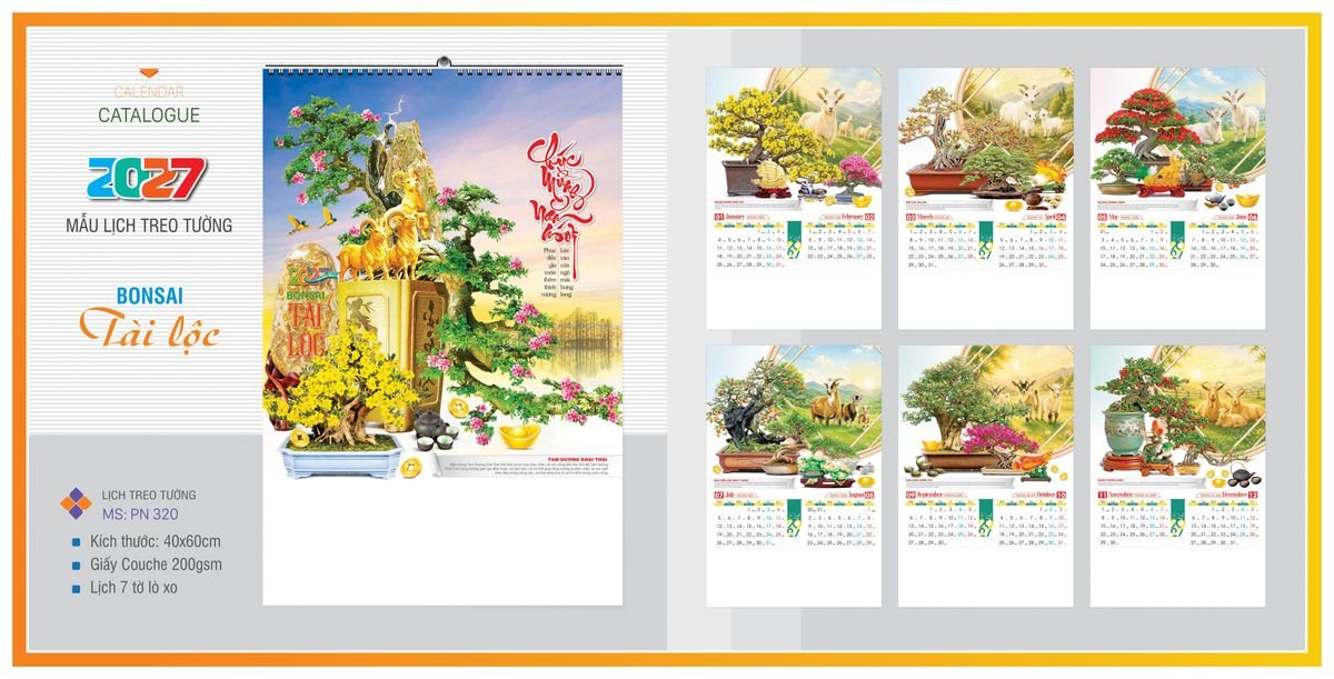 Lịch 7 Tờ Lò Xo TPNLX10 In Logo Doanh Nghiệp Giá Xưởng