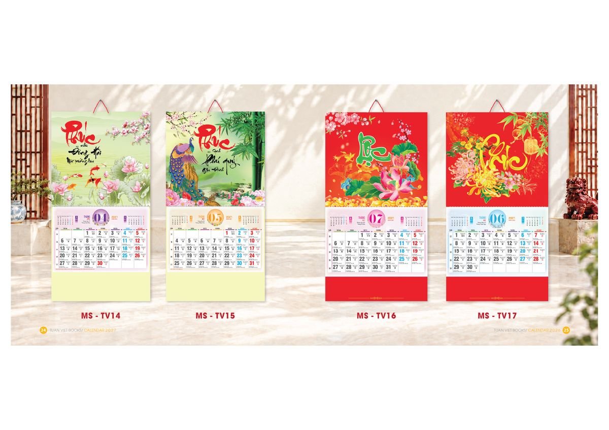 Lịch Bìa Treo Gắn Bloc 2027 Tuấn Việt TV13 In Logo Doanh Nghiệp Giá Xưởng