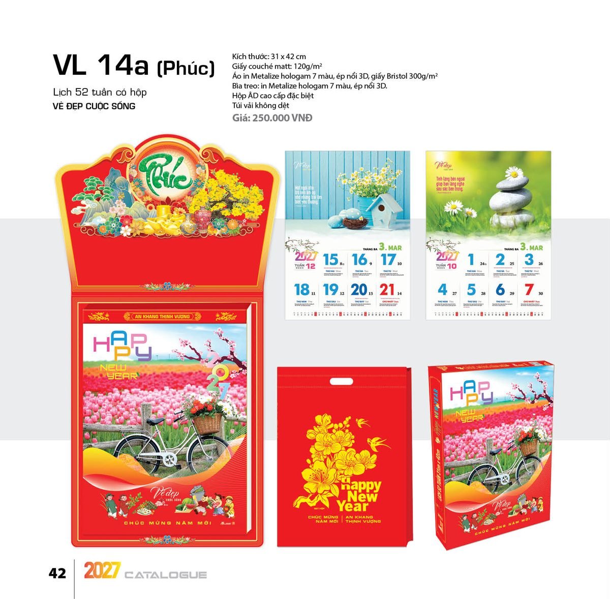 Lịch 52 Tuần 2027 VL Mẫu VL15 (31 x 42 cm) In Logo Doanh Nghiệp Giá Xưởng Lịch 52 Tuần 2027 VL Mẫu VL15 (31 x 42 cm) In Logo Doanh Nghiệp Giá Xưởng in logo doanh nghiệp quà tặng Tết tại Quà Tặng Công Ty VN