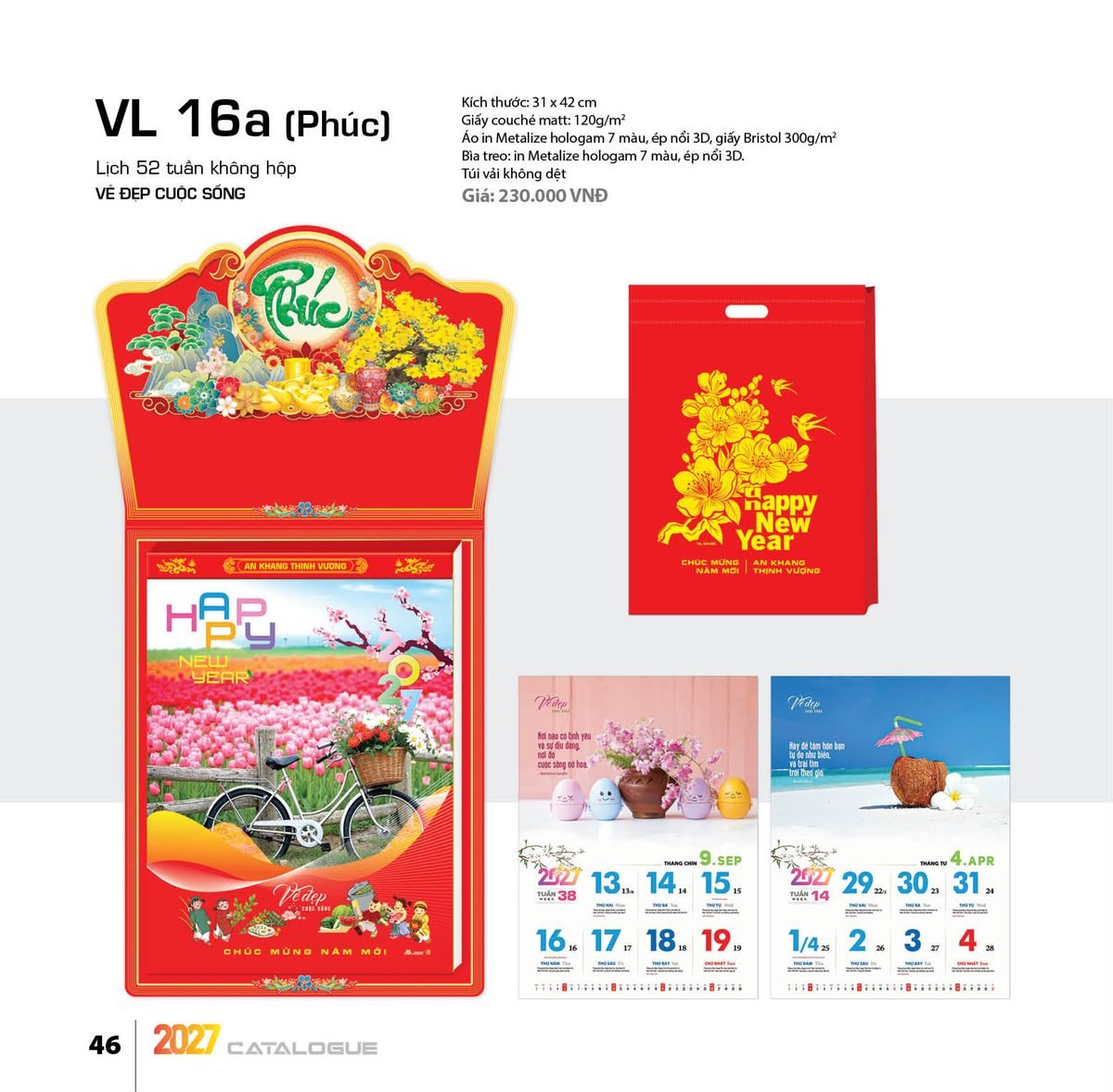 Lịch 52 Tuần 2027 VL Mẫu VL17 (31 x 42cm) In Logo Doanh Nghiệp Giá Xưởng Lịch 52 Tuần 2027 VL Mẫu VL17 (31 x 42cm) In Logo Doanh Nghiệp Giá Xưởng in logo doanh nghiệp quà tặng Tết tại Quà Tặng Công Ty VN